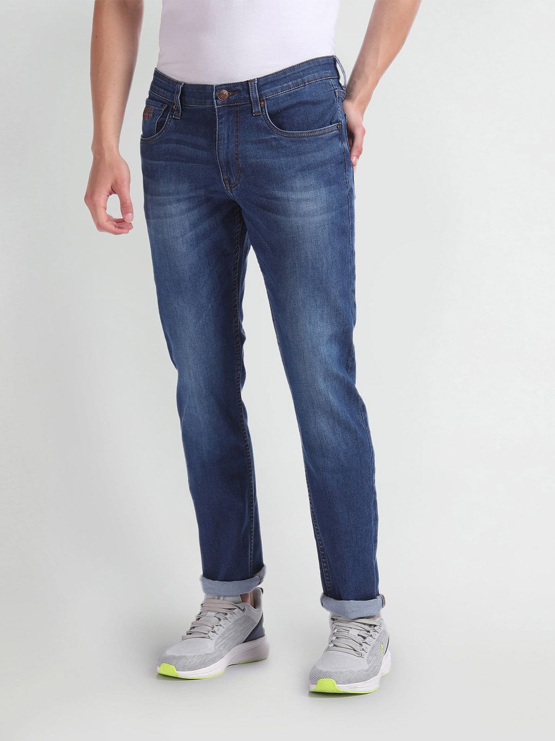 U.S. Polo Assn. Denim Co. Men Brandon Slim Tapered Fit Light Fade Stretchable Jeans