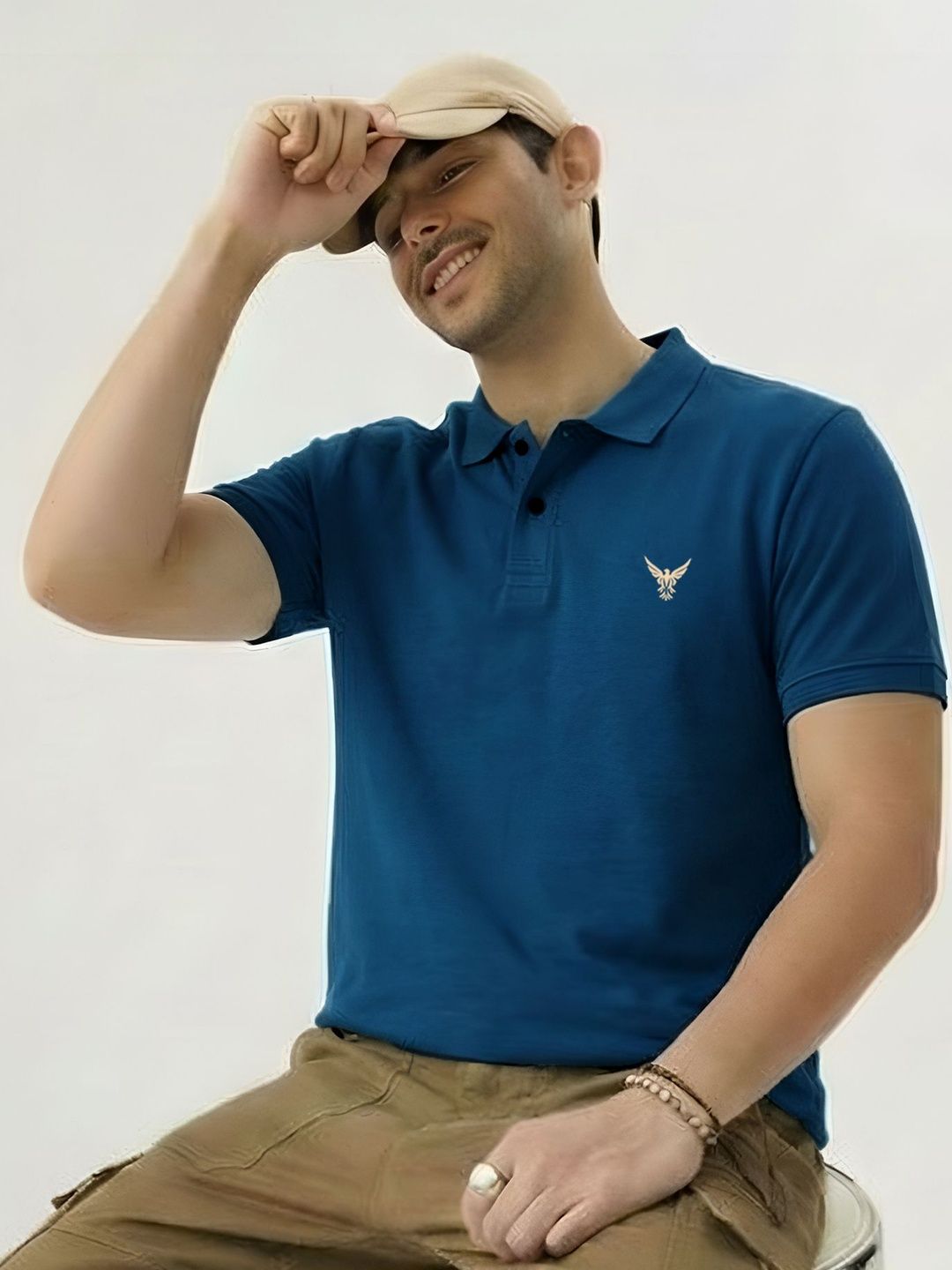 ENITOR Men Brand Logo Polo Collar T-shirt