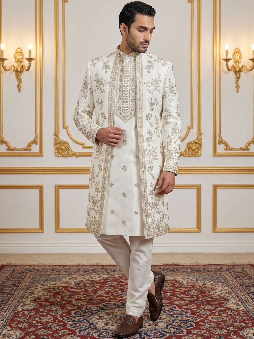 Jompers Embroidered Indo Western with Trousers