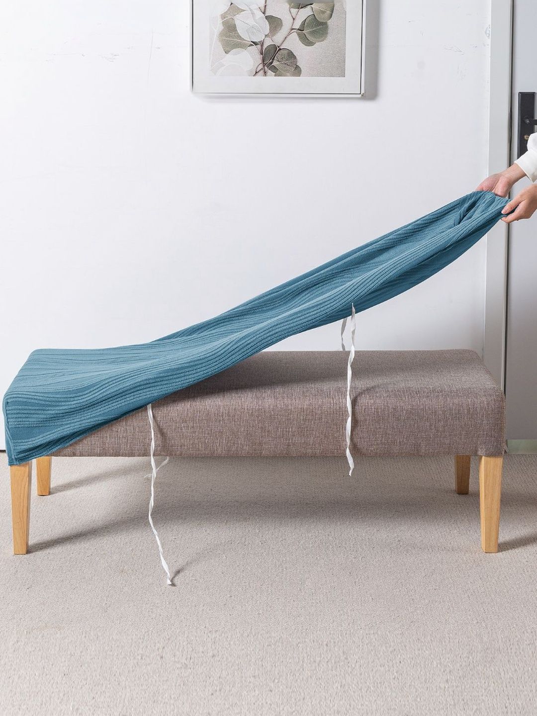 HOKIPO Nestiva Series Blue Knitting Sofa Bench Covers