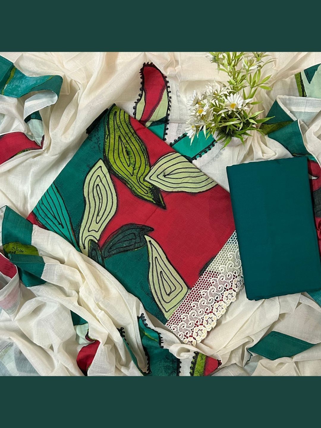 EJS Printed Pure Cotton Unstitched Dress Material