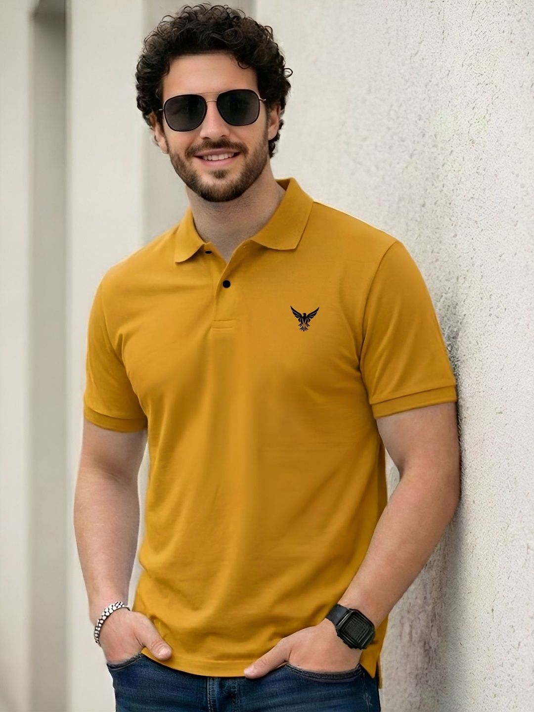 ENITOR Men Printed Polo Collar T-shirt
