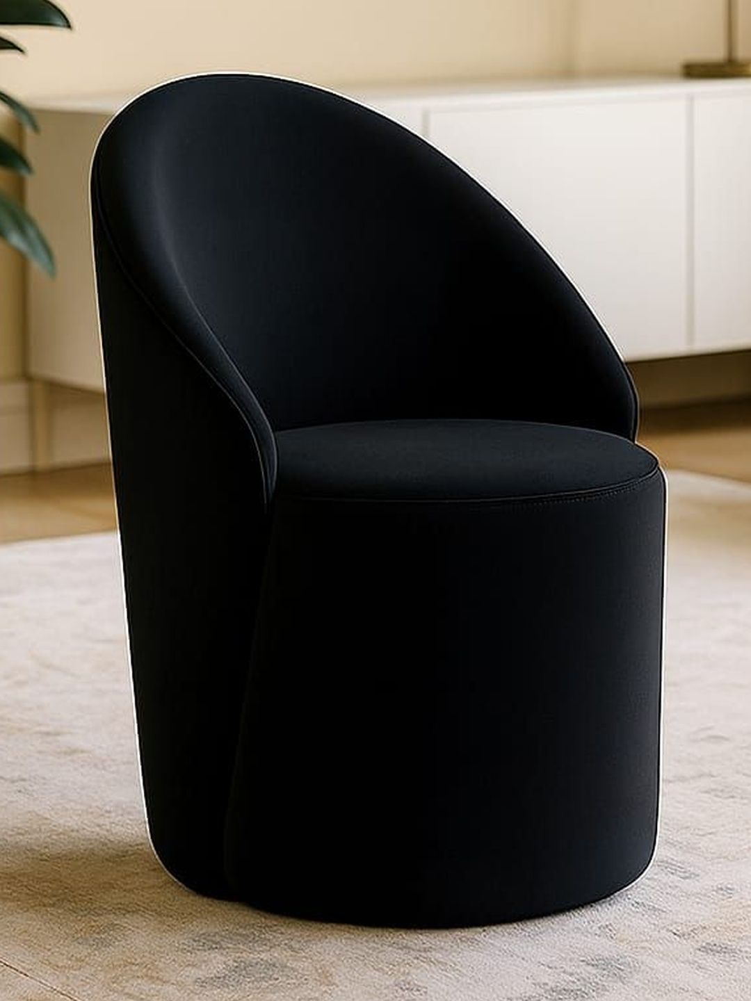 JAICO Black Round Ottomans
