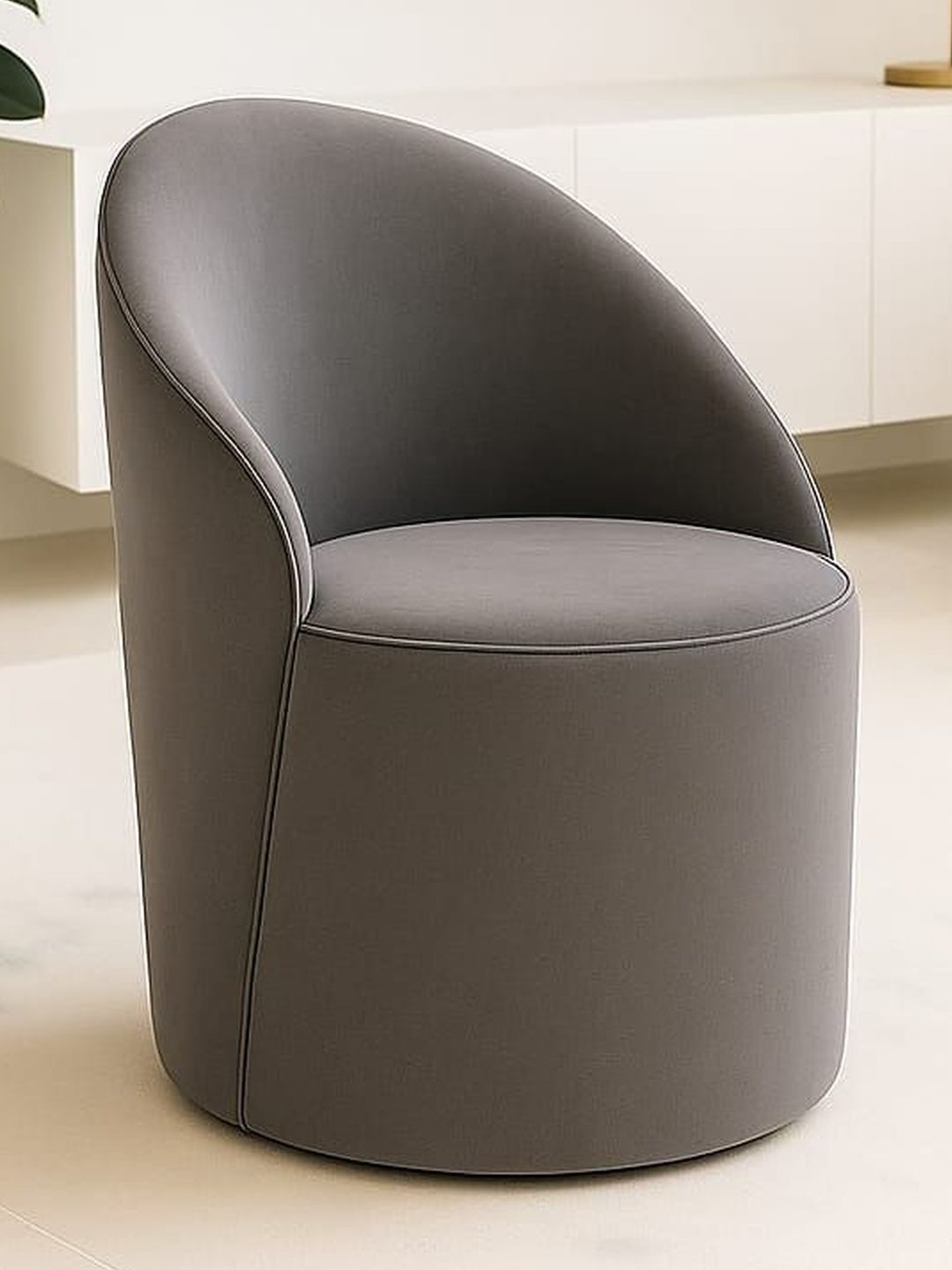 JAICO Grey Round Ottomans