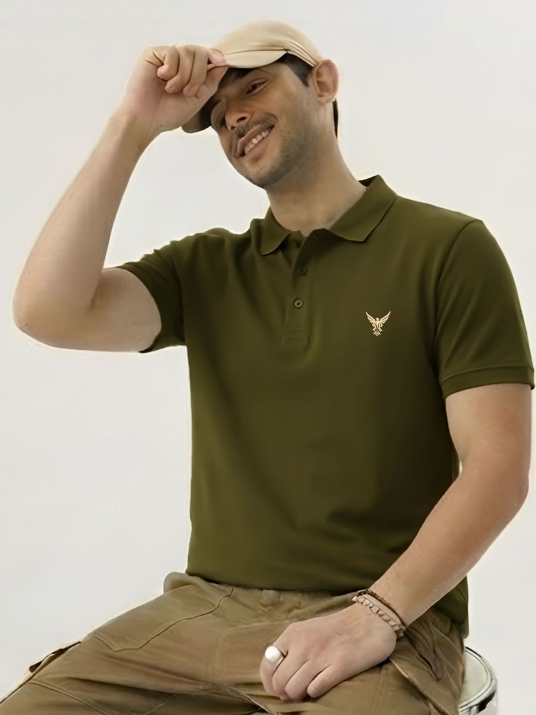 ENITOR Men Brand Logo Polo Collar T-shirt