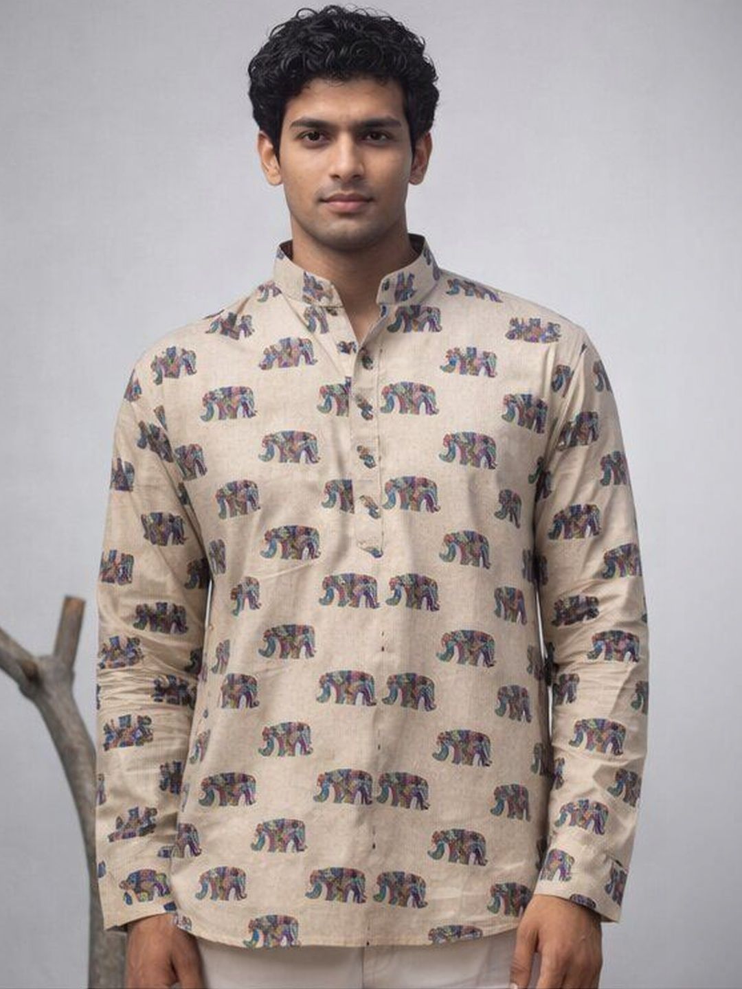 Rawayi Men Animal Printed Kurta