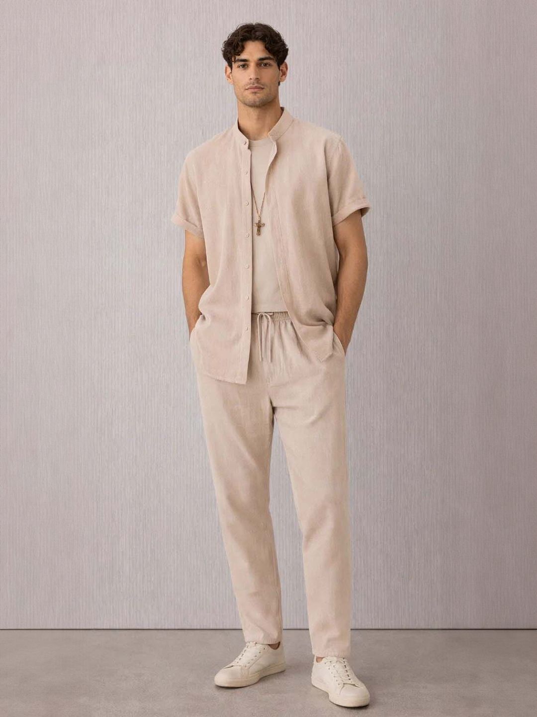 NOWI NOWI Men Casual Co-Ord Set with Shirt & Pants