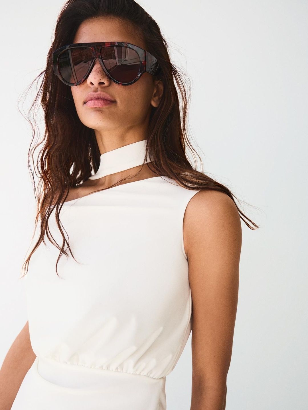 Bardot scarf mini dress