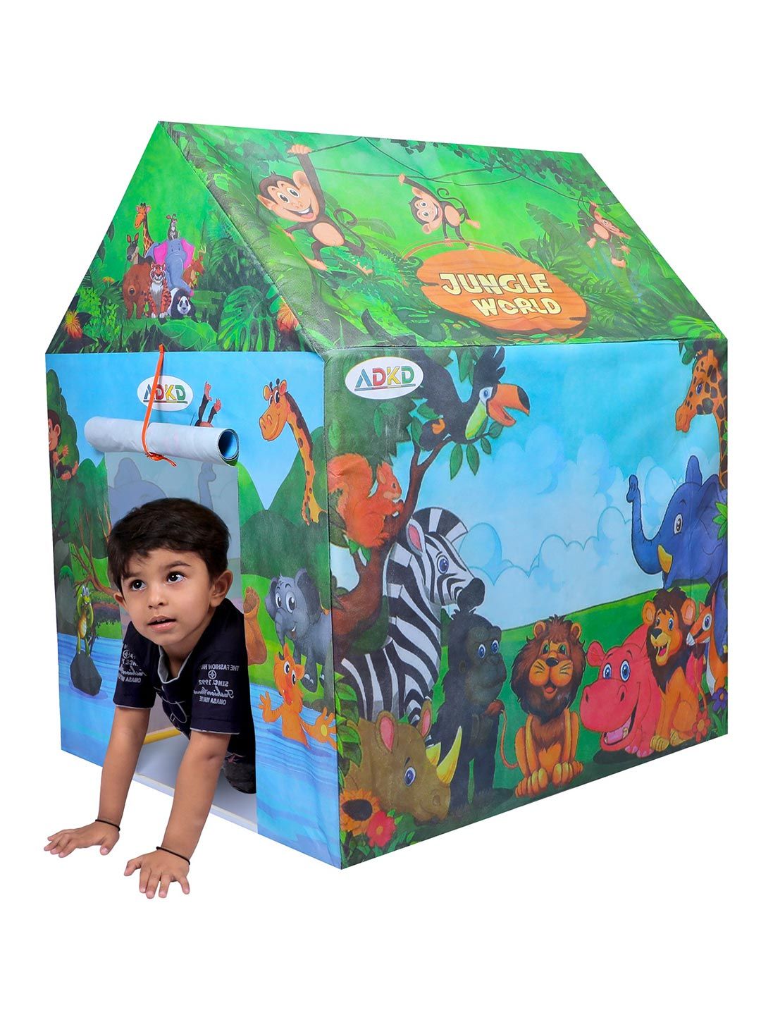ADKD Kids BPA Free Jungle Themed Foldable Play Tent House Do-It-Yourself Kit