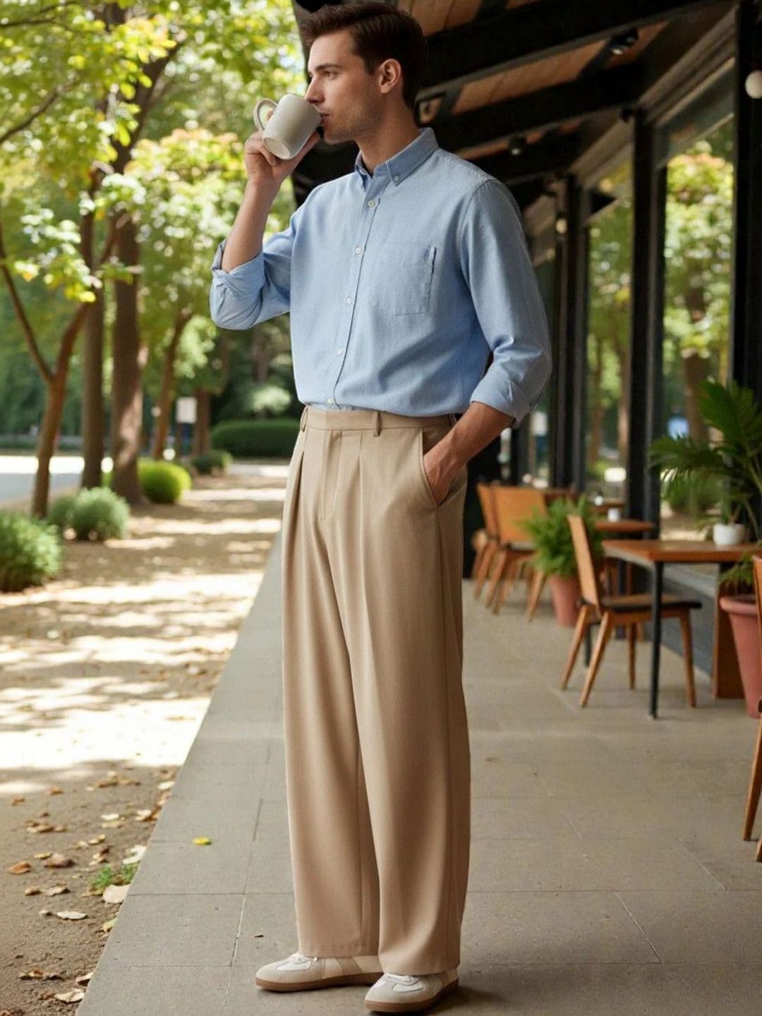 Stylecast X Kotty Men's Relaxed Fit Wide leg KoreanTrousers