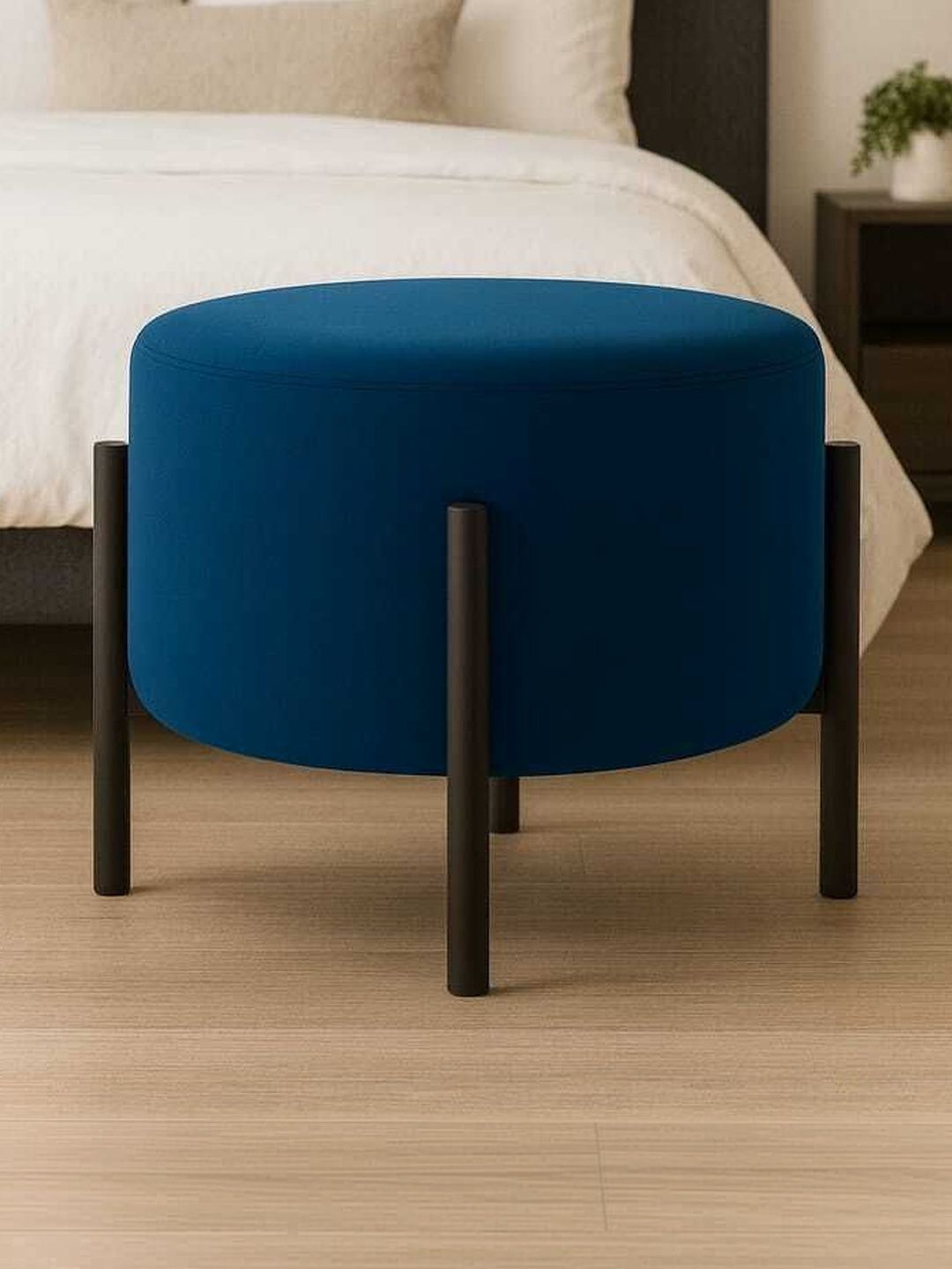 JAICO Blue  Round Ottomans