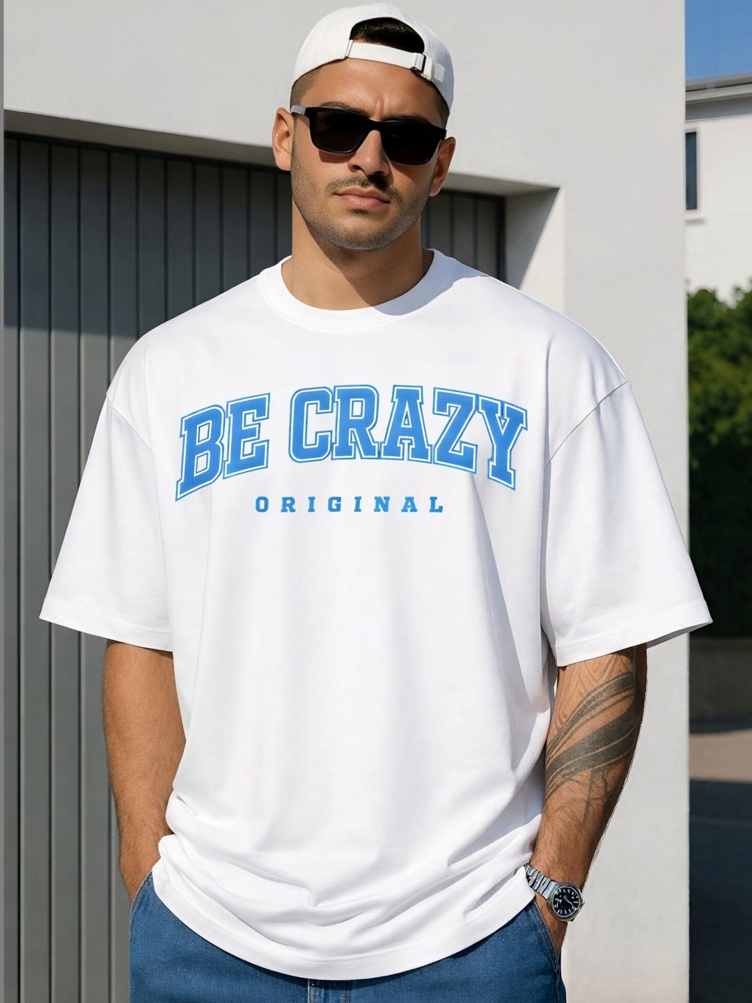 Be Crazy Men Typography Printed T-shirt