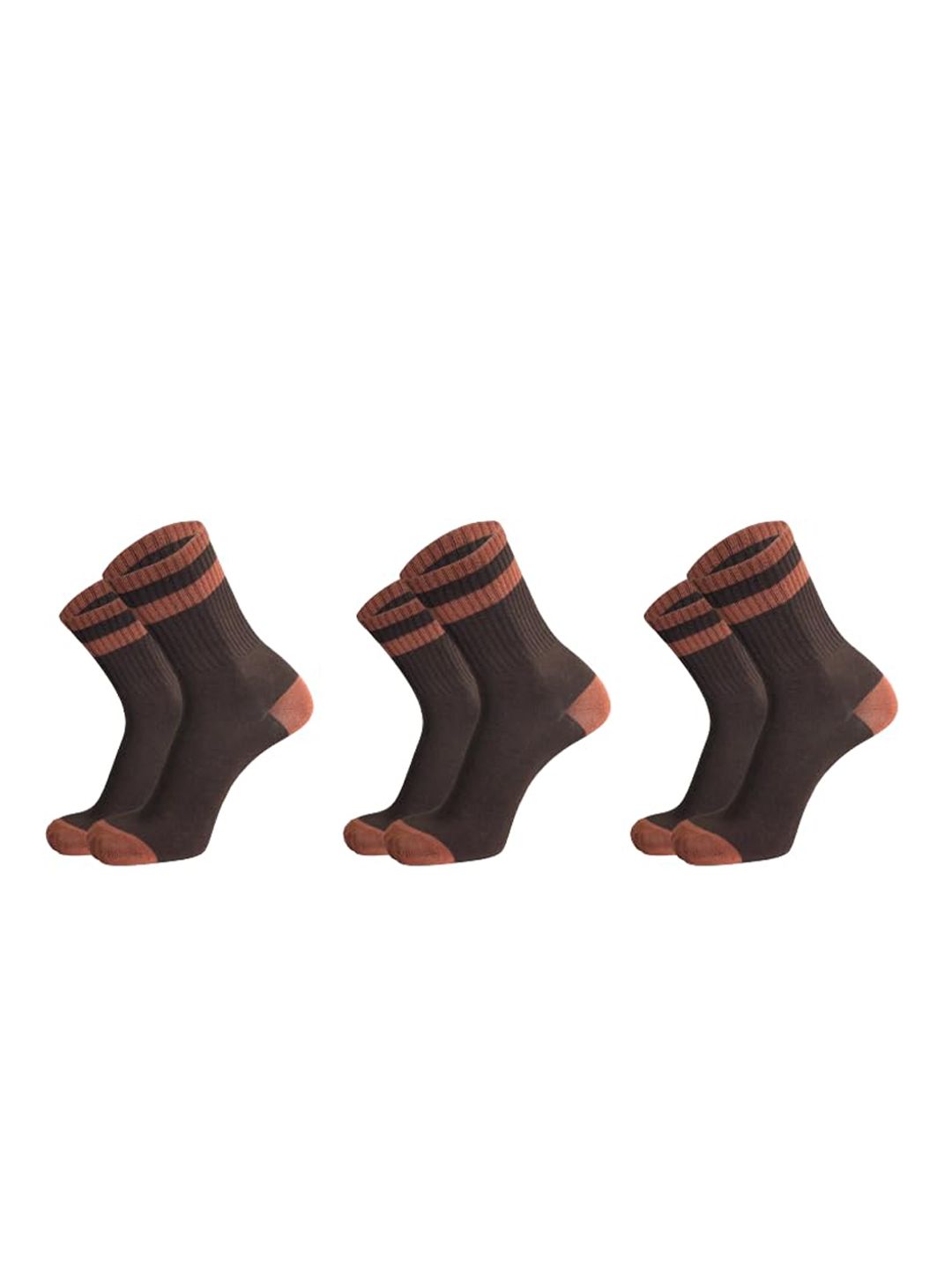 Sockscarving Men Pack of 3 Cotton Blend Striped Above Ankle Socks