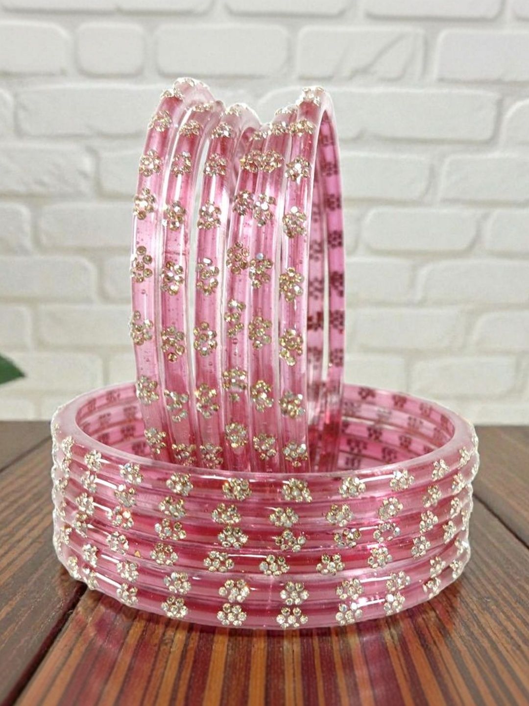 Buy Sunglance Set of 12 Zircon-Studded Kashmiri Bangles - Bangle