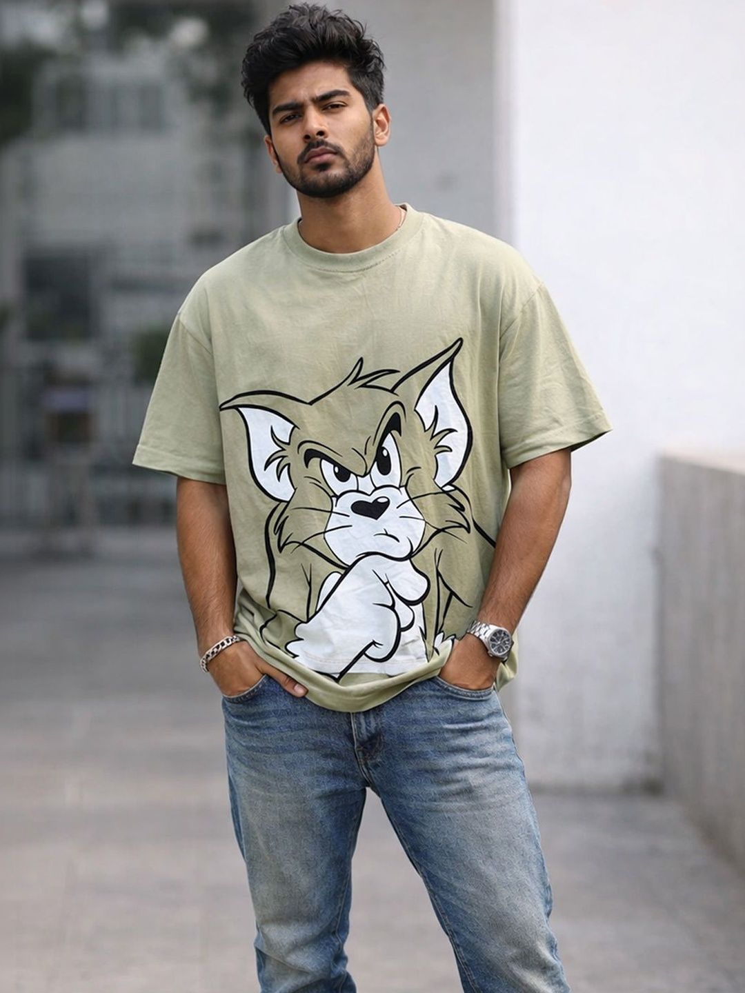 Kook N Keech X Minute Mirth Men Printed Drop-Shoulder Sleeves T-shirt