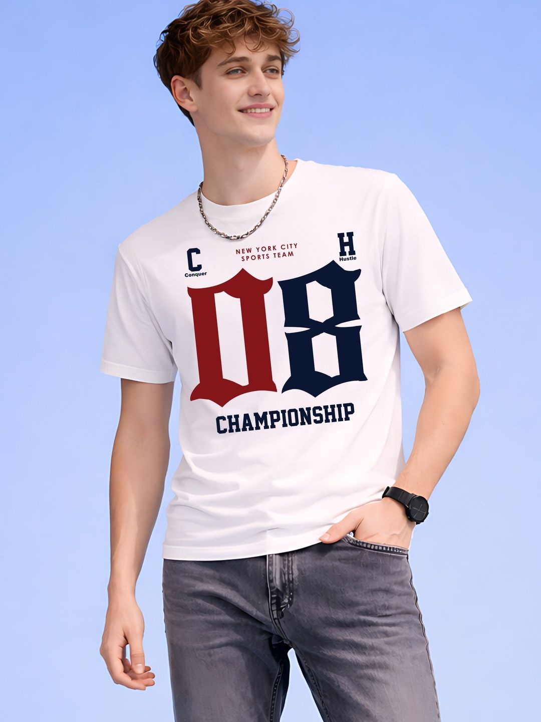 HERE&NOW Men Printed Bio Finish T-shirt