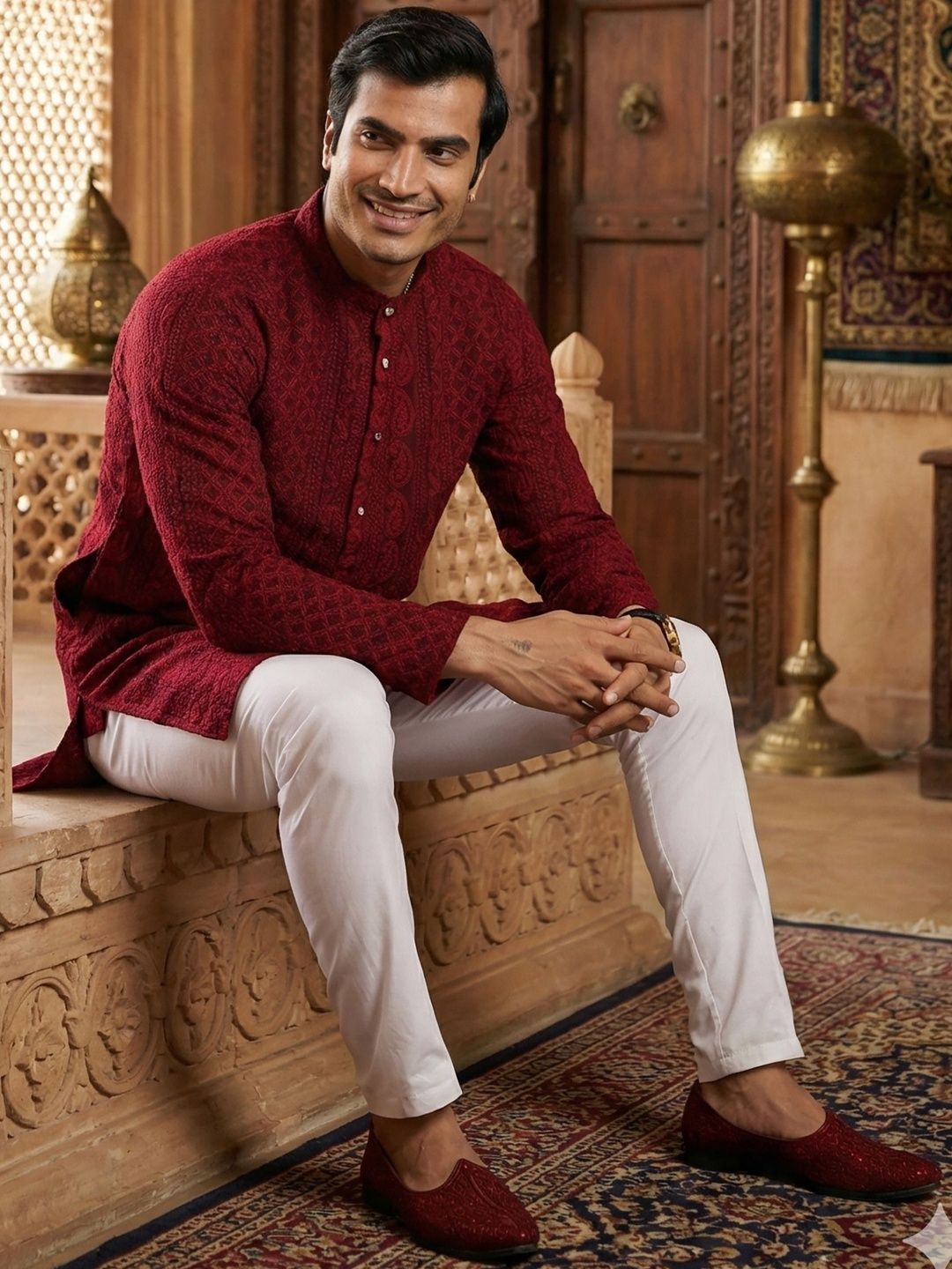 RANGRAAG Men Ethnic Motifs Kurta