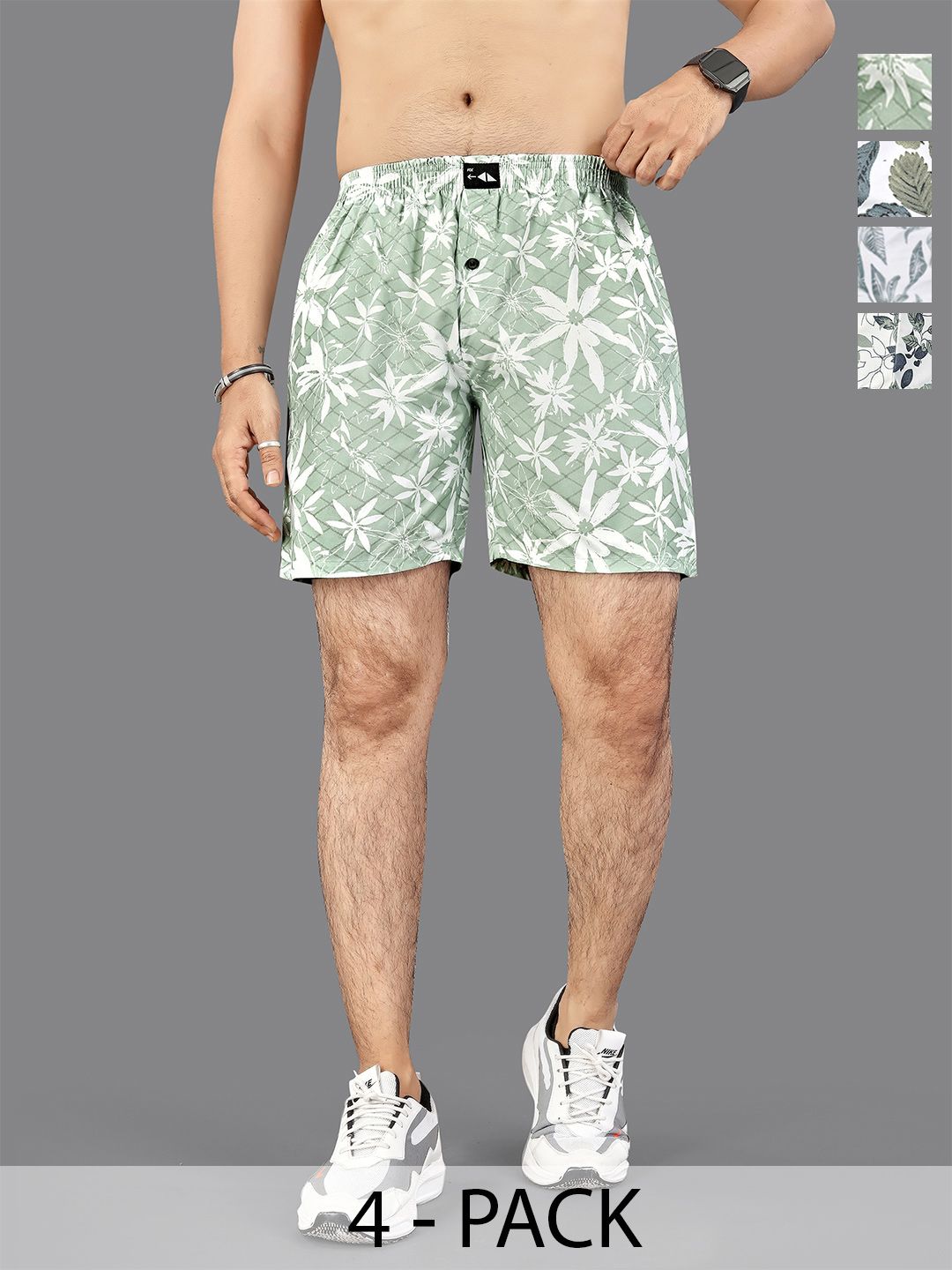 FTX Pack of 4 Printed Mid-Rise Boxers