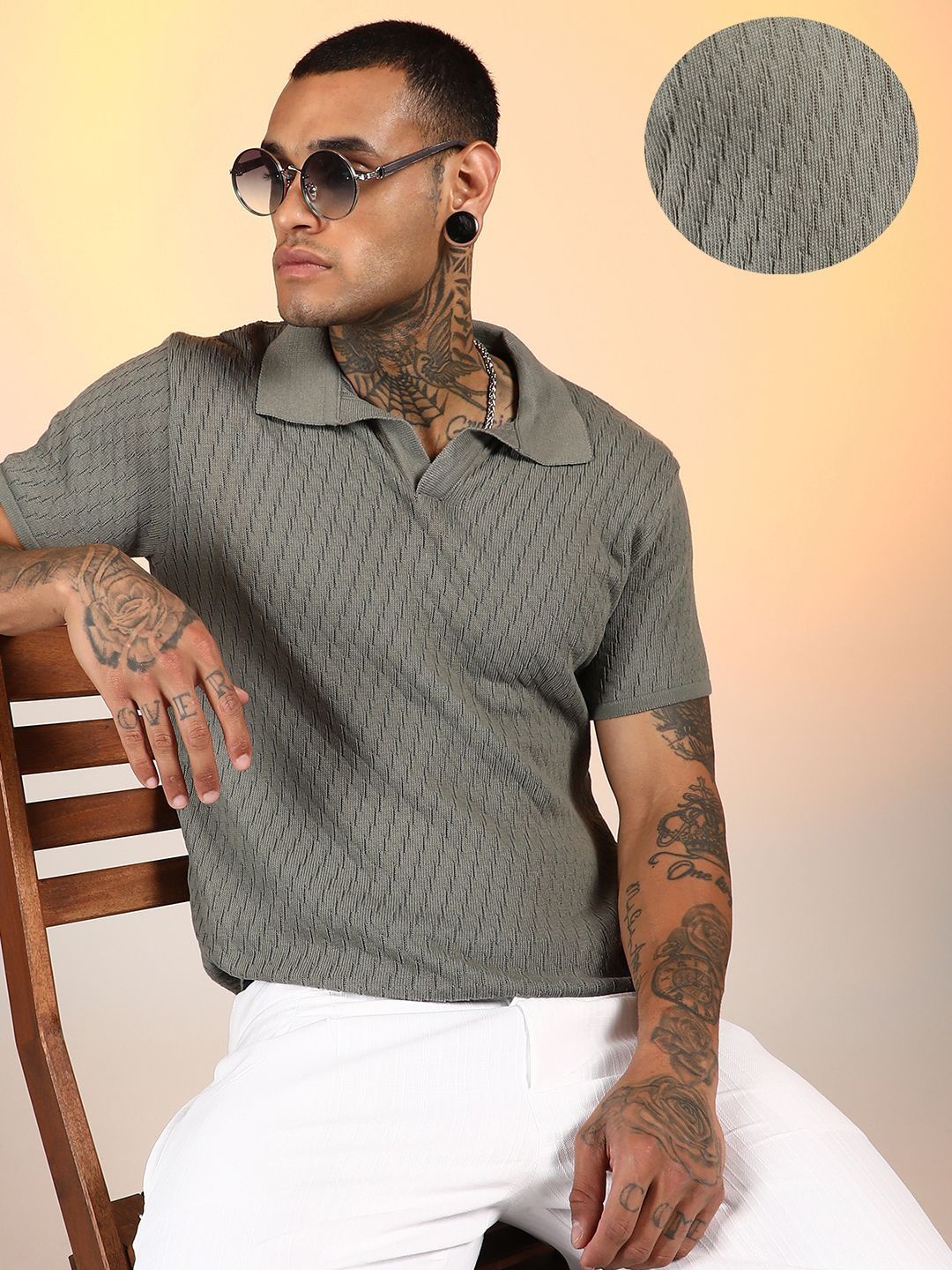 CAHOOT Rhombus-Knit Cotton Polo T-Shirt
