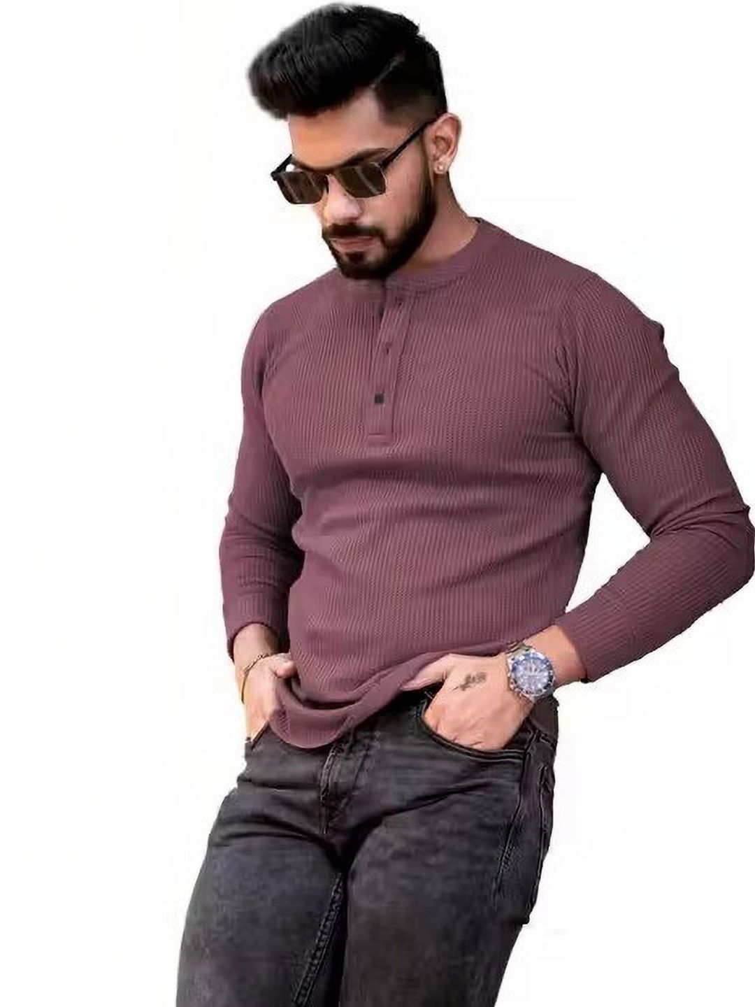 Starvy Men Henley Neck T-shirt