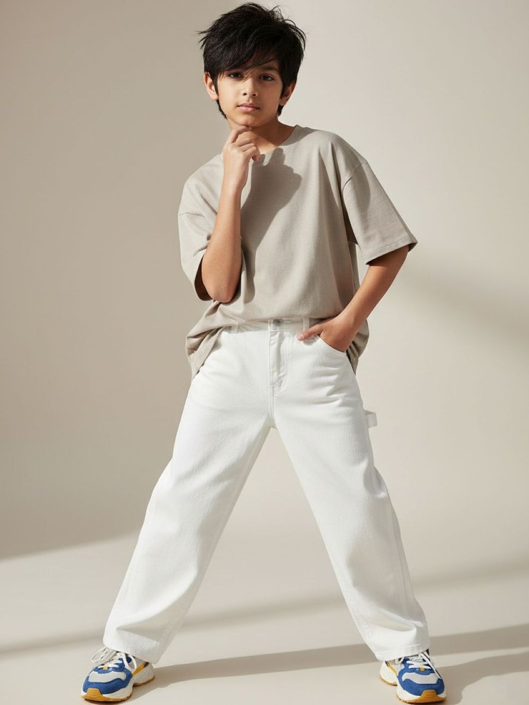 TALES & STORIES Boys Relaxed Fit Mid-Rise Stretchable Jeans