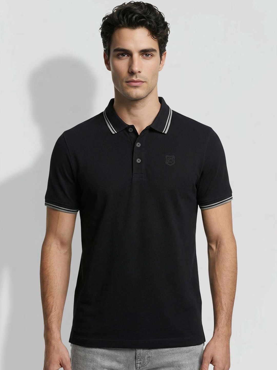 Being Human Men Brand Logo Polo Collar T-shirt