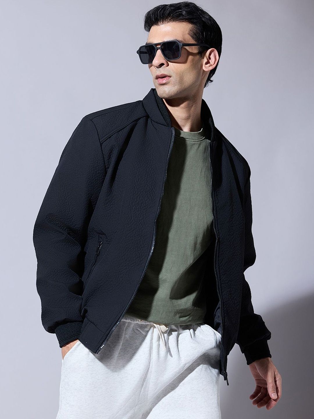 SHOWOFFFF Men Lightweight Outdoor Bomber Jacket
