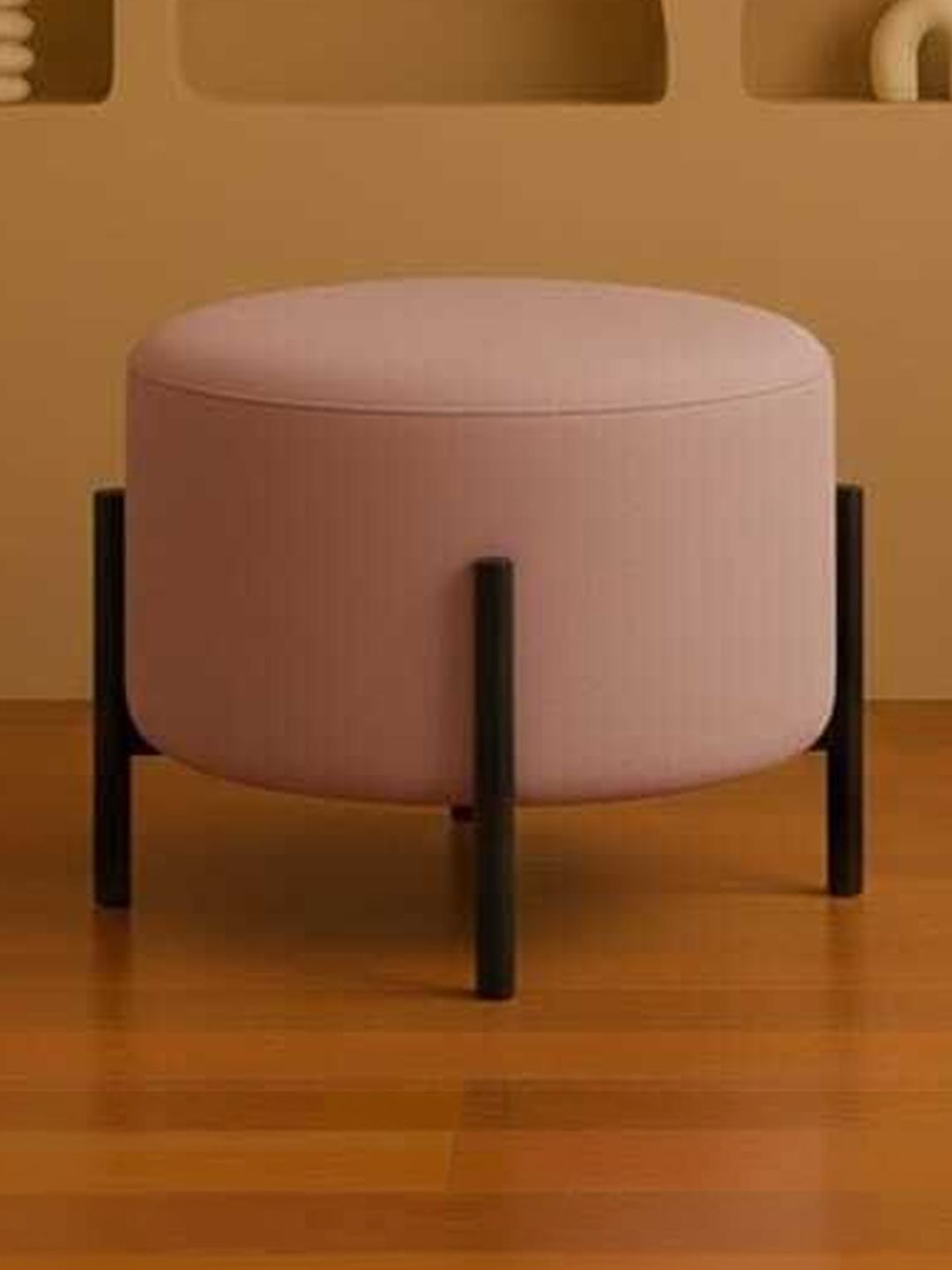 JAICO Pink Round Ottomans