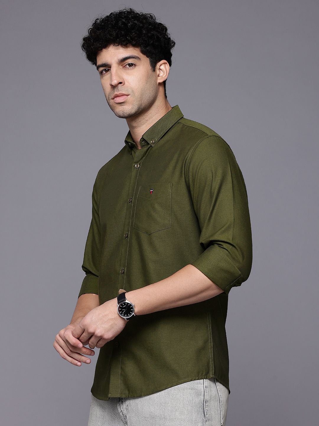 Slim Fit Casual Shirt Louis Philippe Sport Slim Fit Pure Cotton Casual Shirt