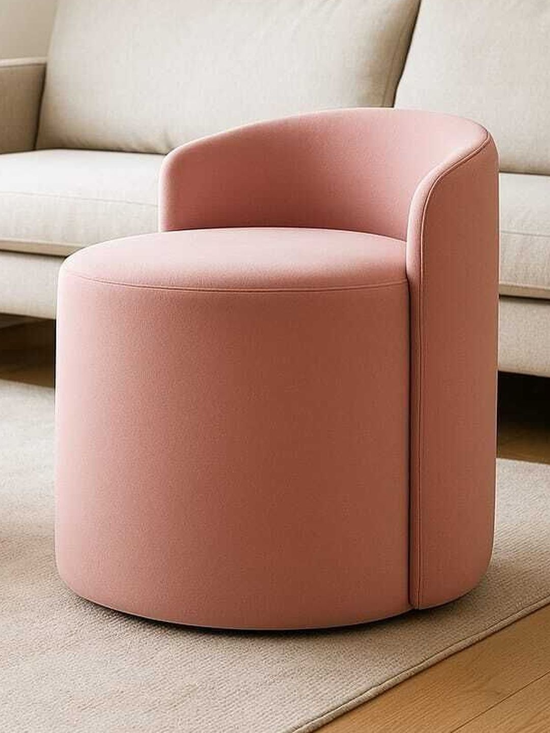 JAICO Pink Round Ottomans