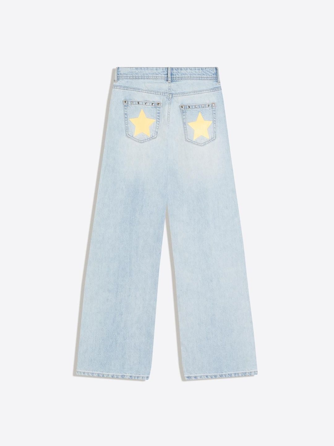 Low-rise baggy studded jeans