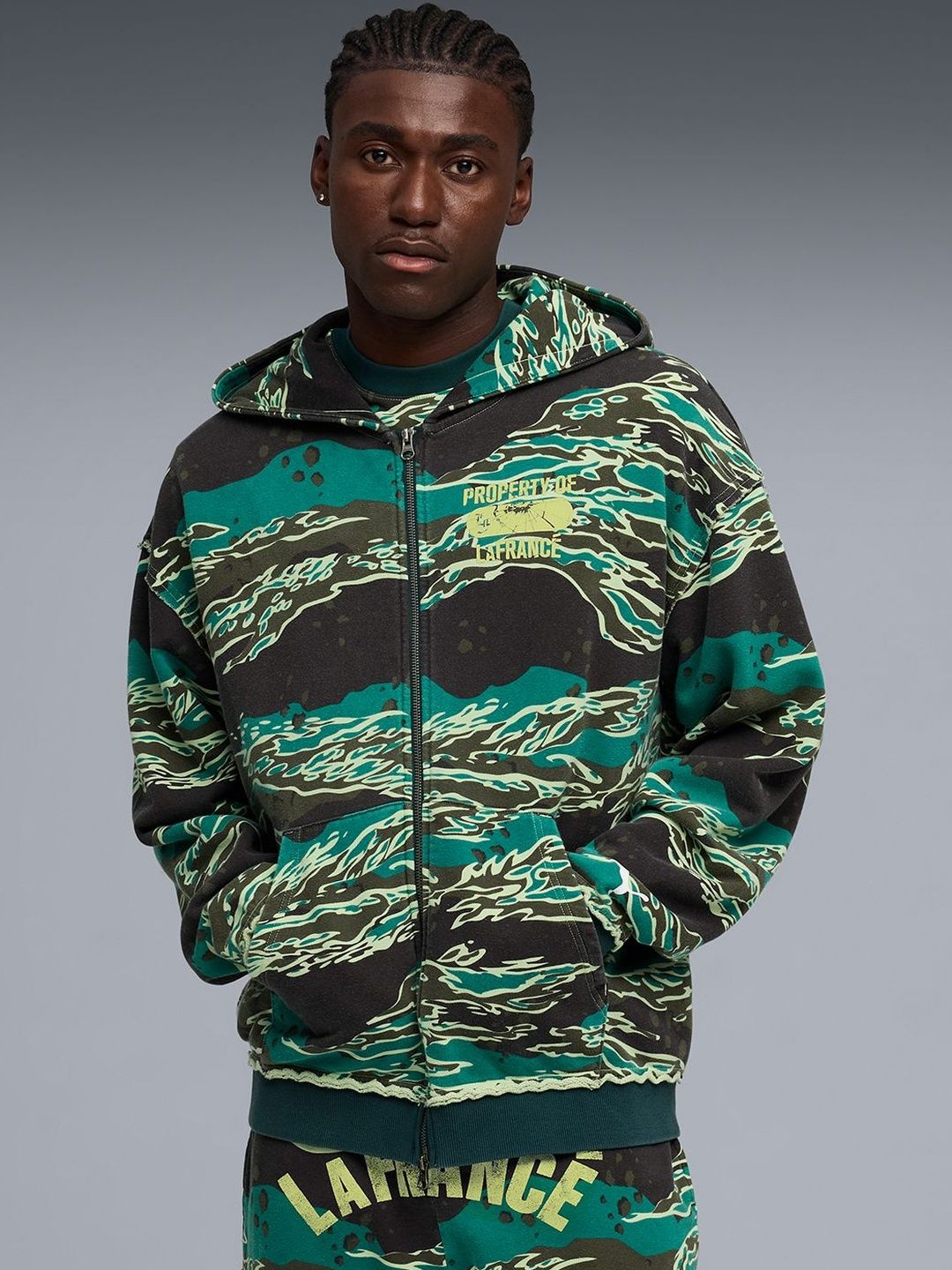 Puma LaFrance Supply Men's Full Zip Printed Basketball Hoodie