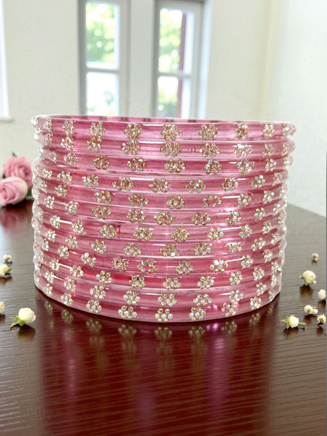 Buy Sunglance Set of 12 Zircon-Studded Kashmiri Bangles - Bangle