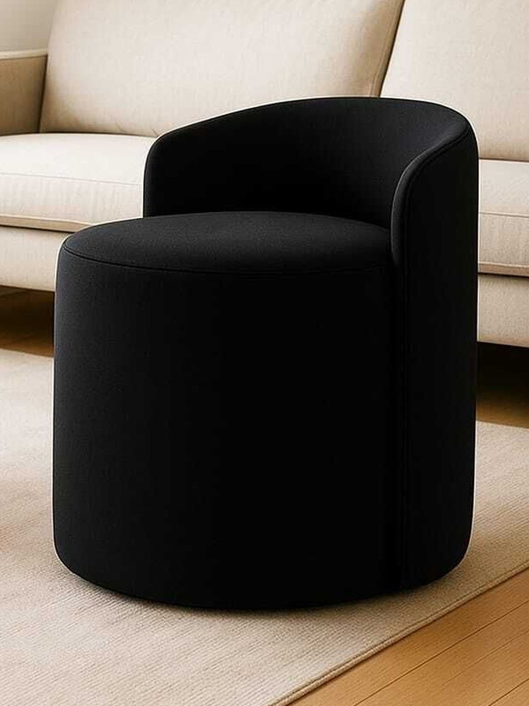 JAICO Black Round Ottomans