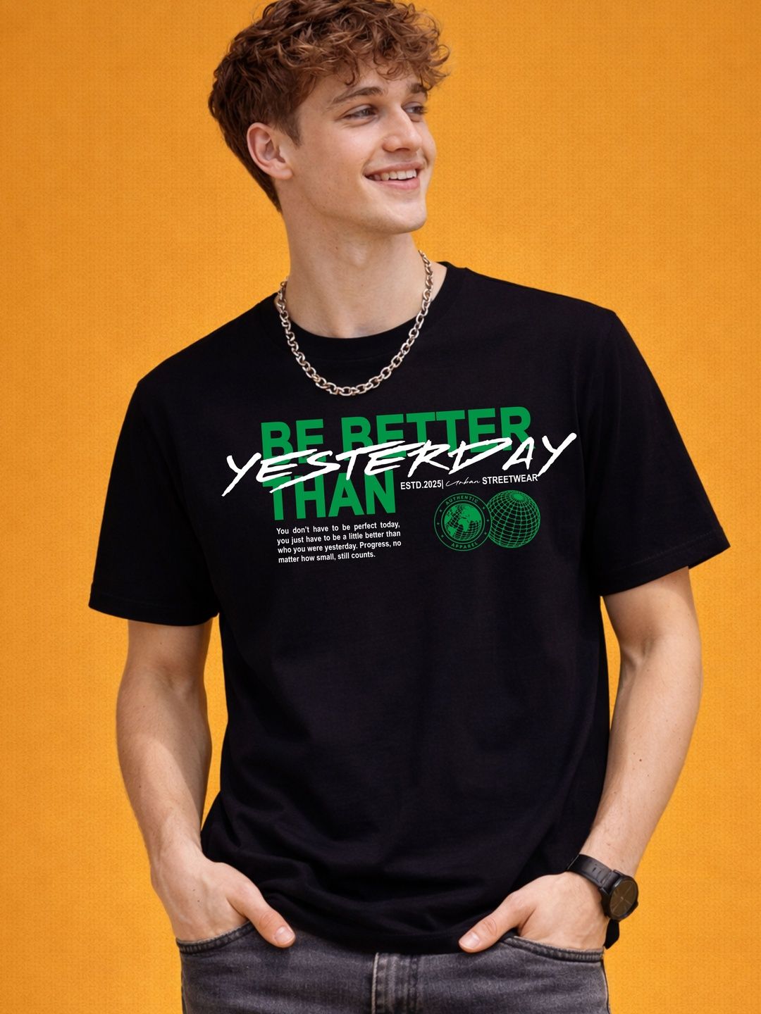 HERE&NOW Men Printed Bio Finish Pure Cotton T-shirt