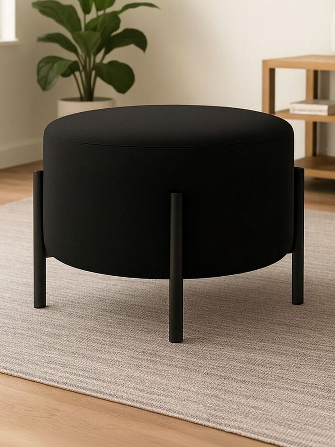 JAICO Grey Round Ottomans