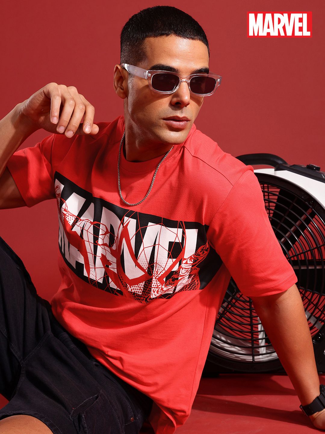 MARVEL STREET Printed Pure Cotton T-shirt