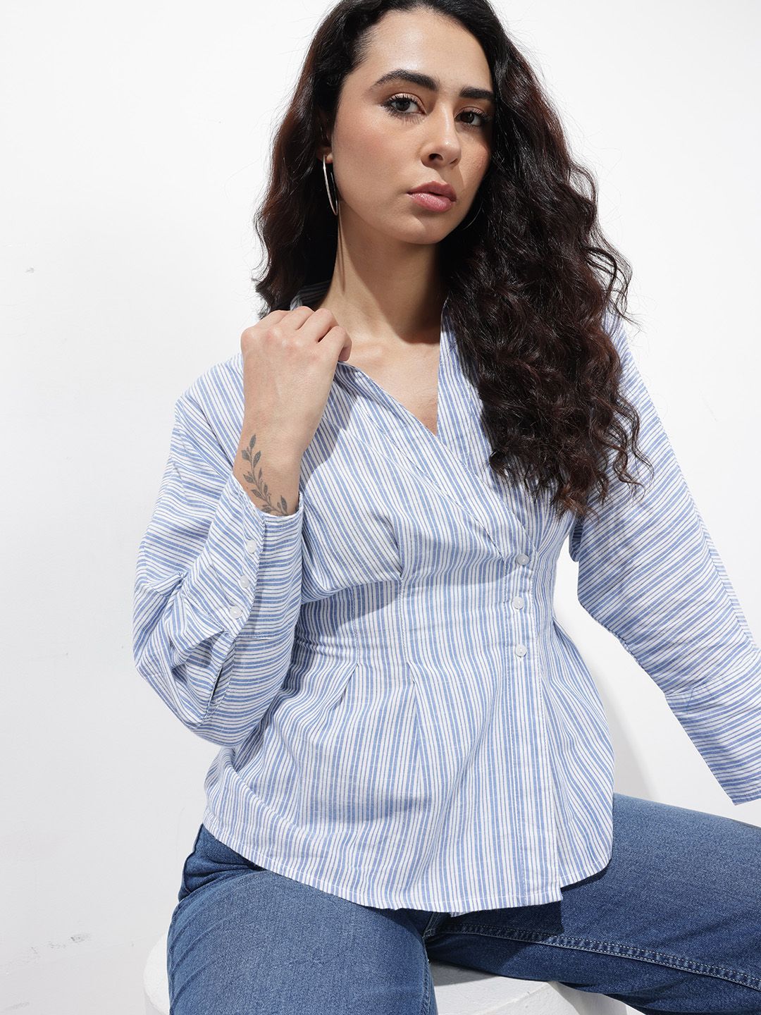 Buy The Roadster Life Co. Cotton Linen Wrap Top - Tops for Women