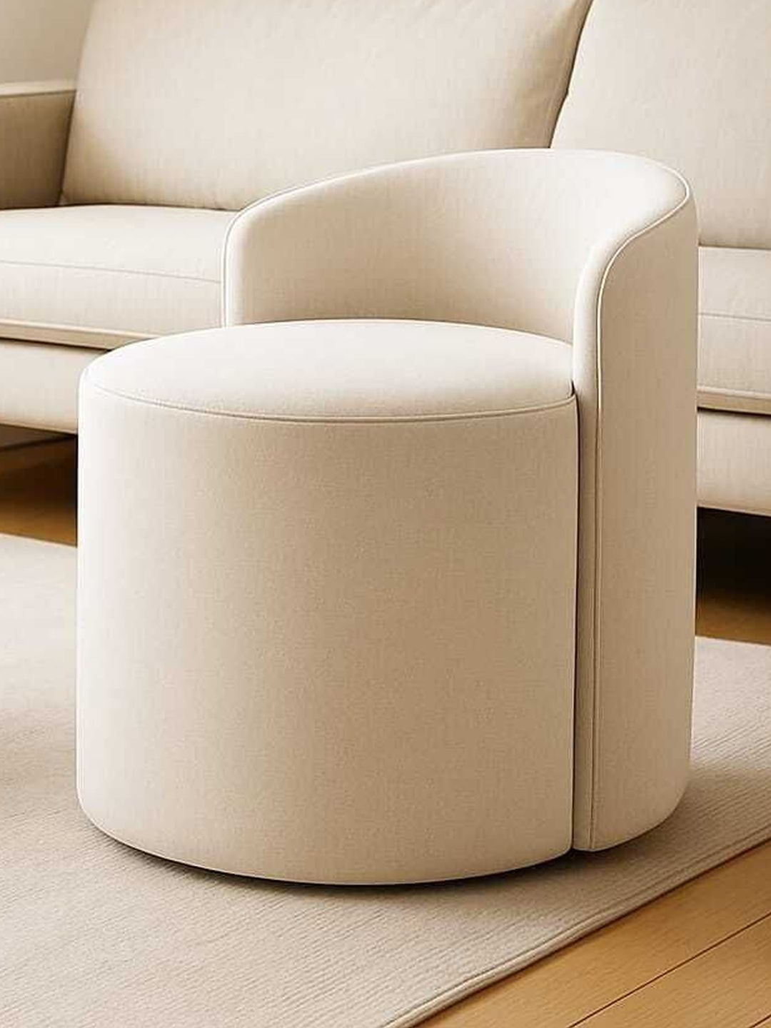 JAICO Beige Round Ottomans