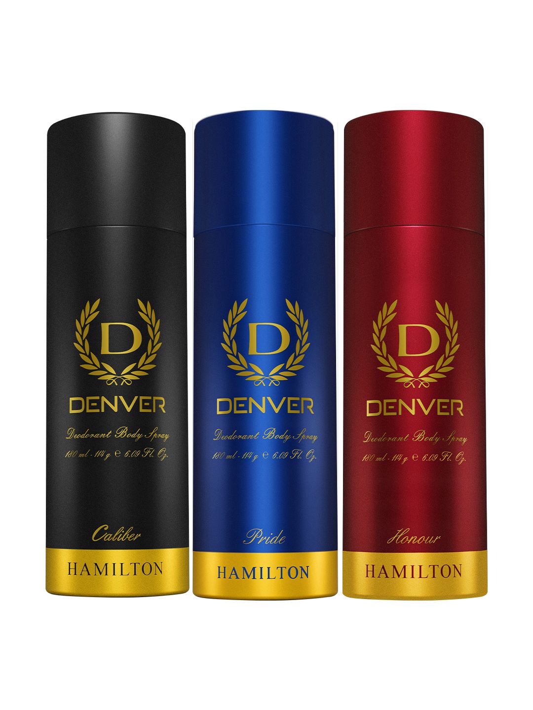 Denver Men Set of Caliber - Pride - Honour Deodorants - 180 ml each
