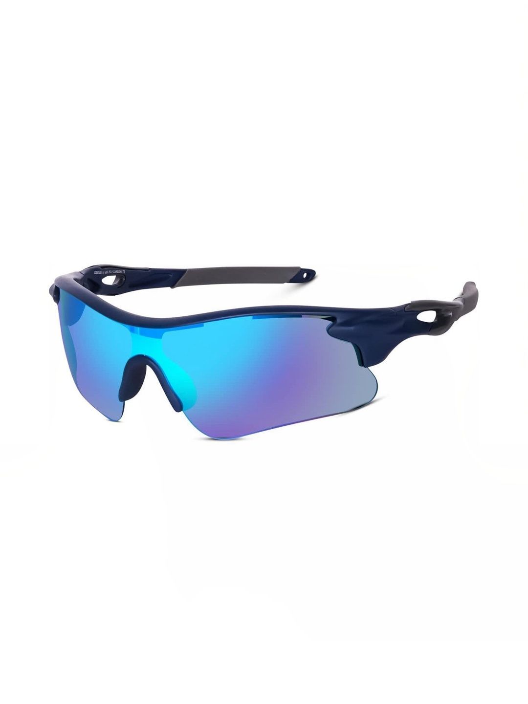 RICH CLUB Men Blue Lens & White Sports Sunglasses with