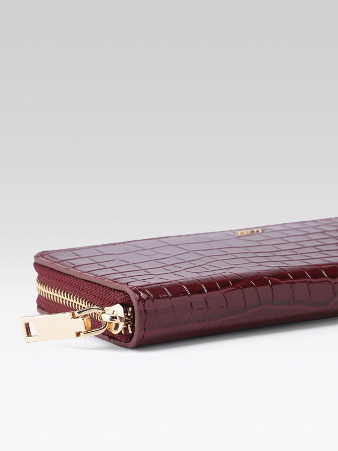 Animal Textured Zip Around Wallet