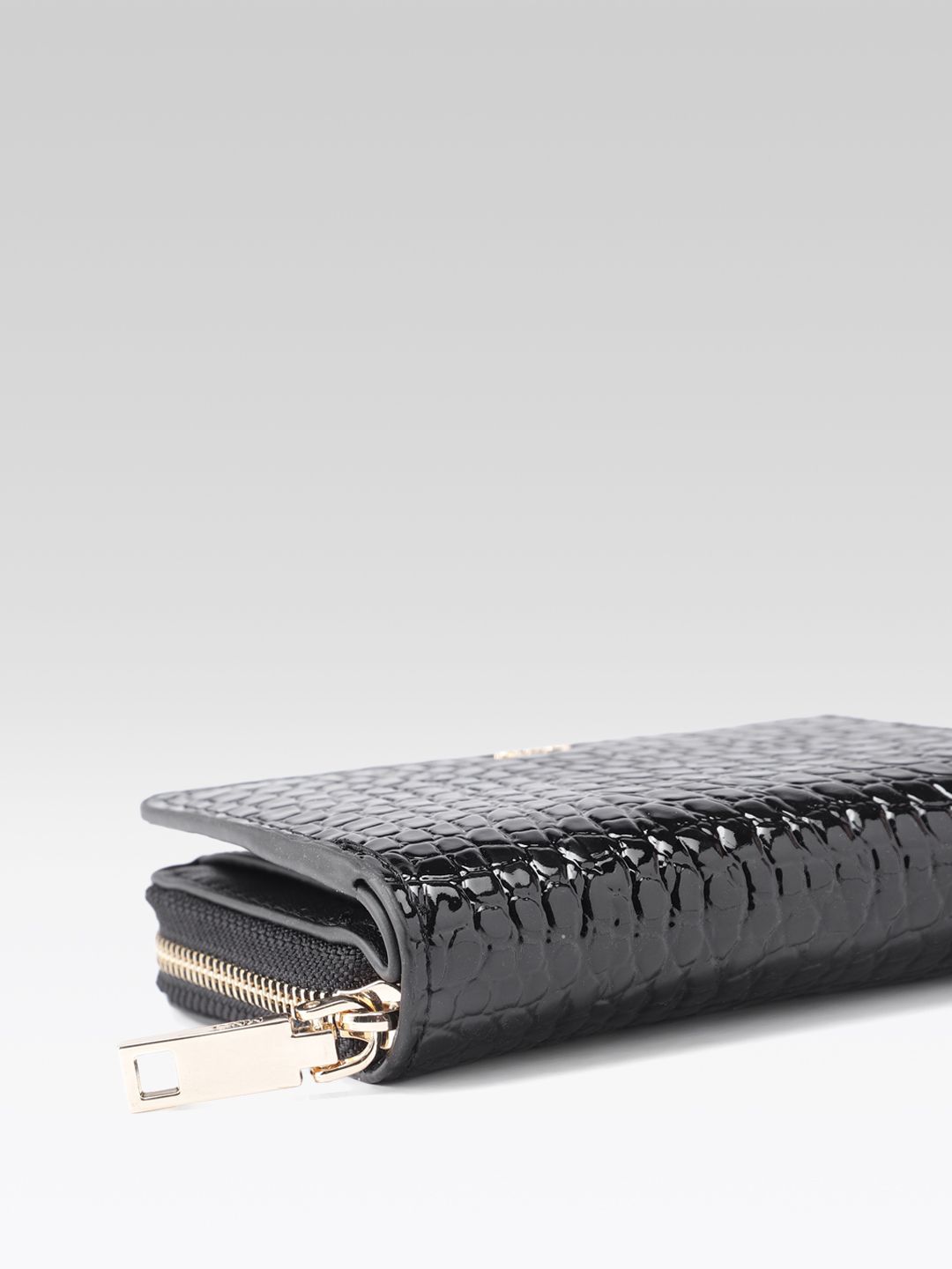 Animal Textured Zip Around Wallet