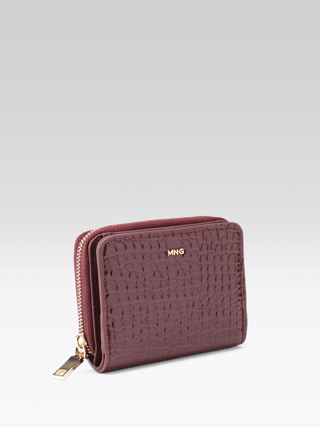 Animal Textured Zip Around Wallet