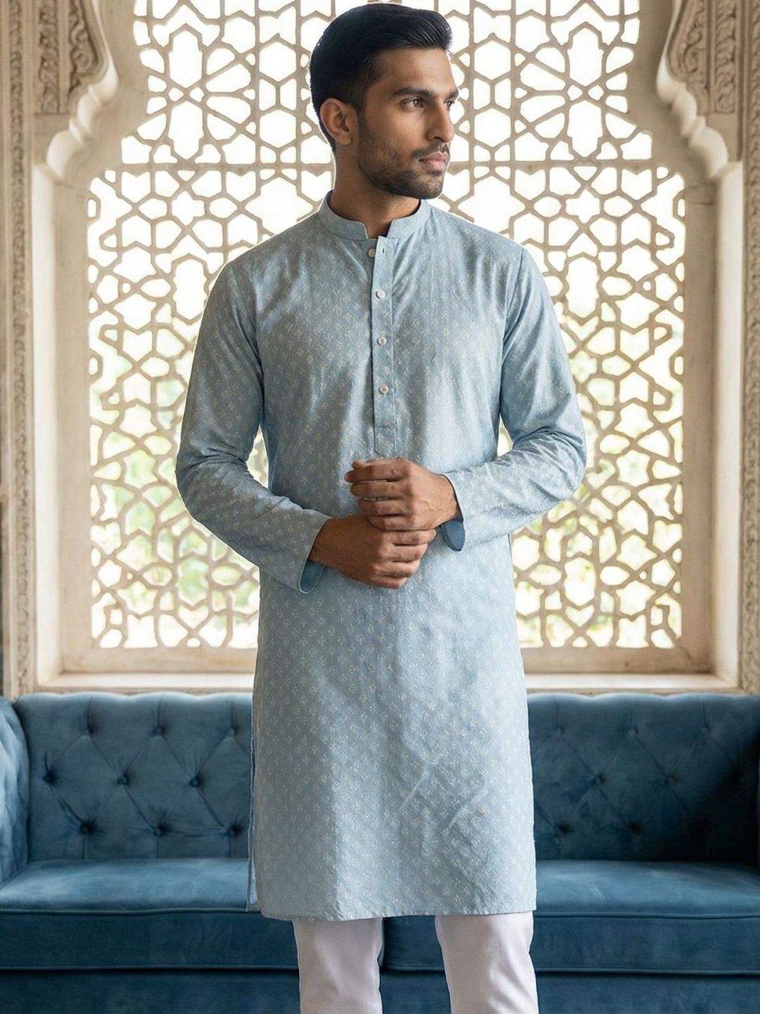 Anouk Men Geometric Printed Kurta