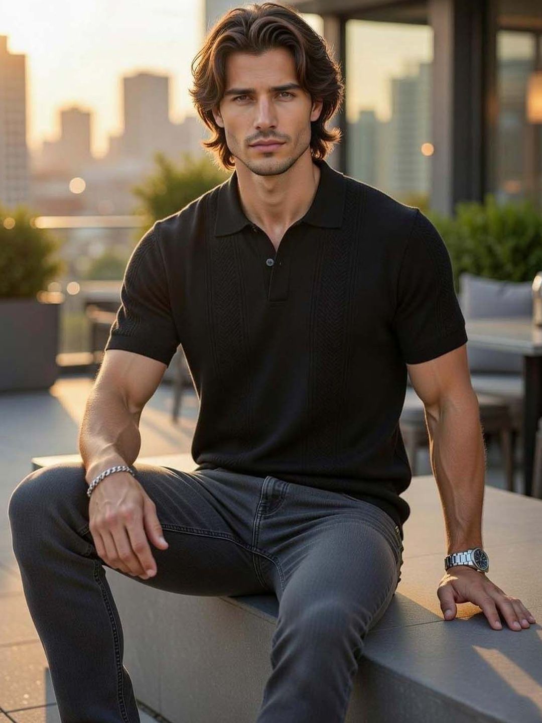 SZN Men Polo Collar T-shirt