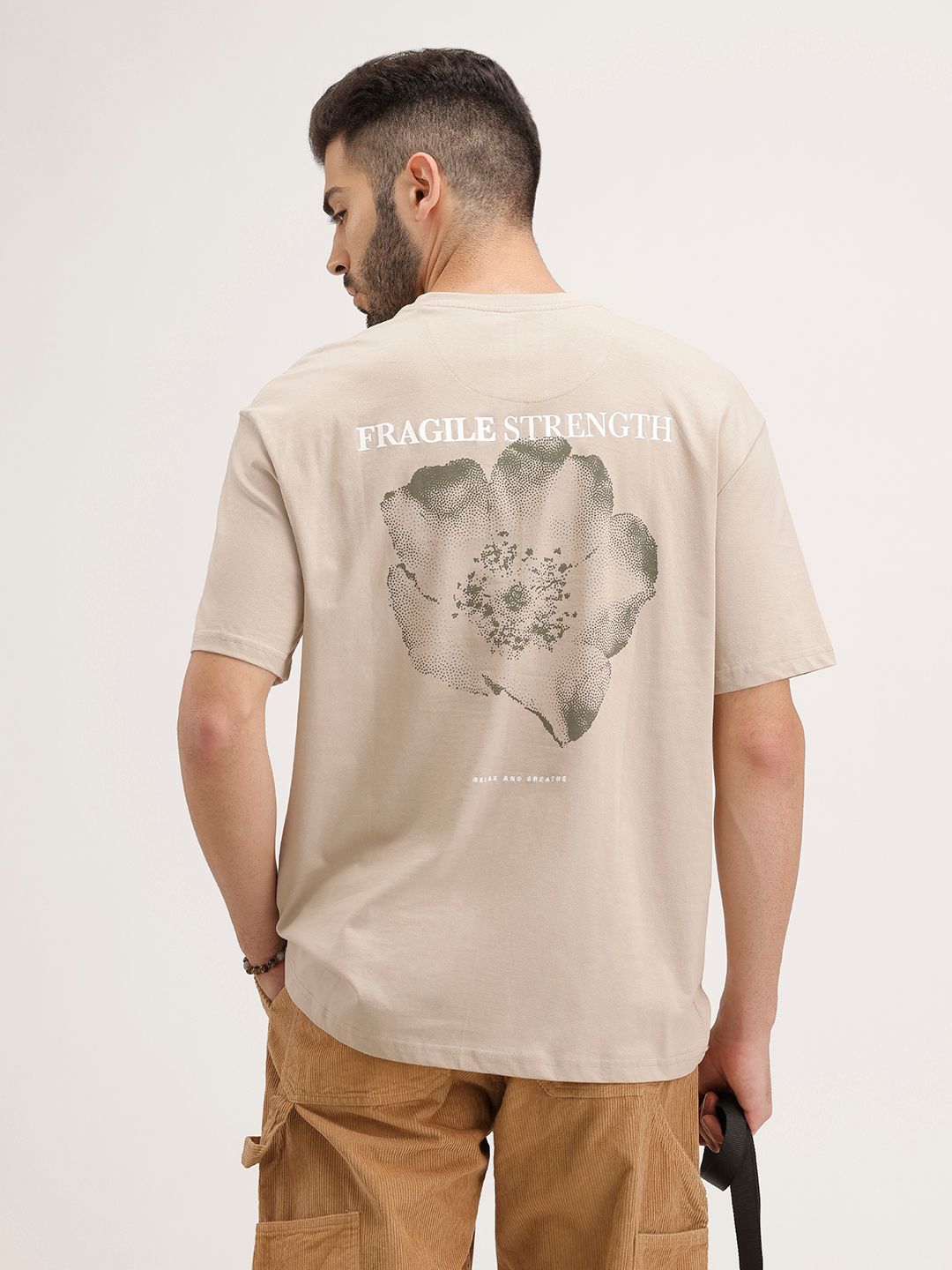 WROGN Floral Printed Cotton Regular Fit T-shirt