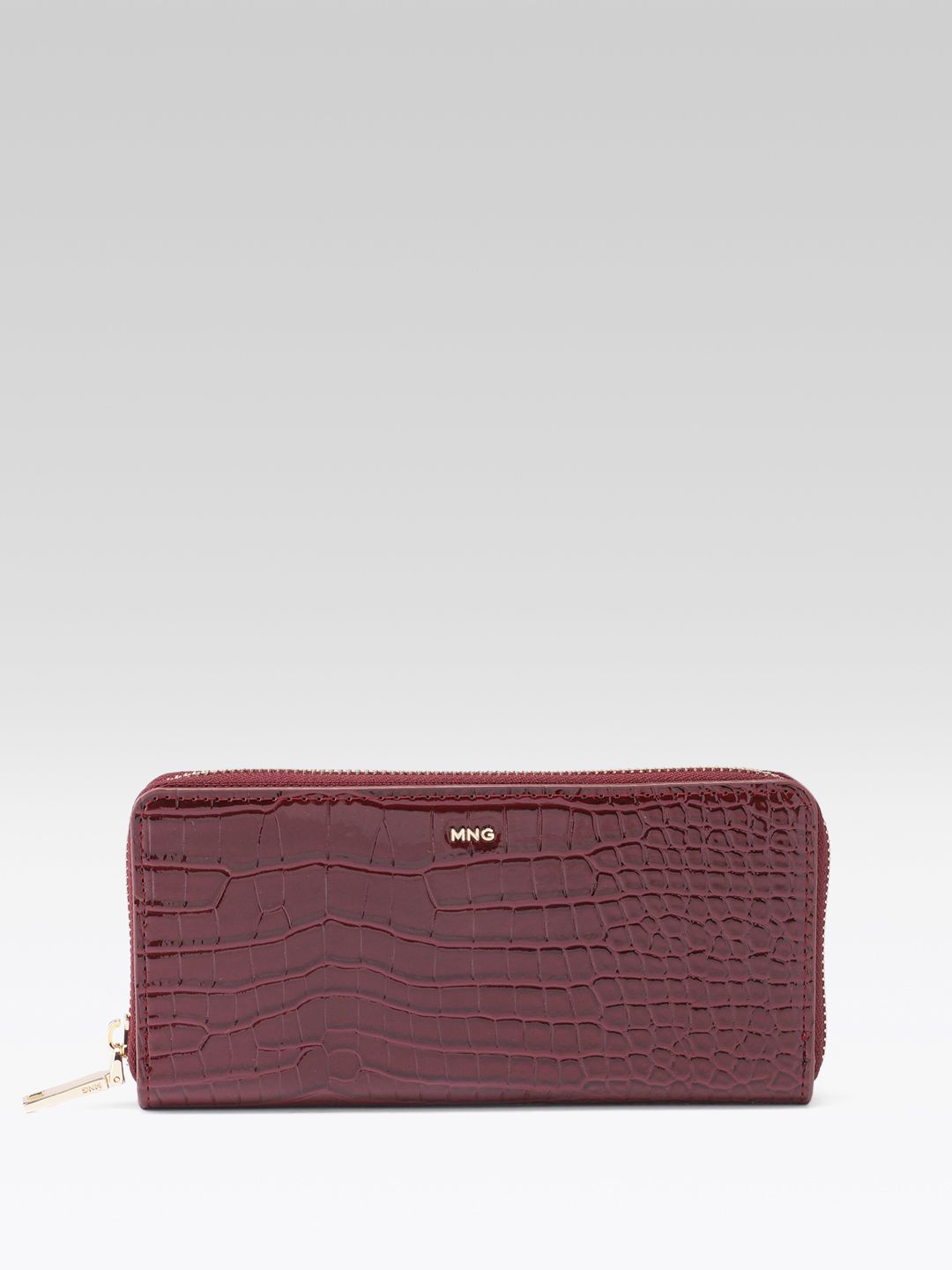 Animal Textured Zip Around Wallet