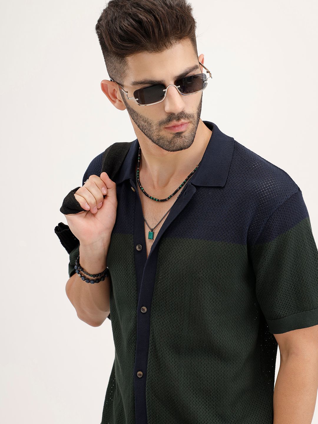 WROGN Self Design Pure Cotton Casual Shirt