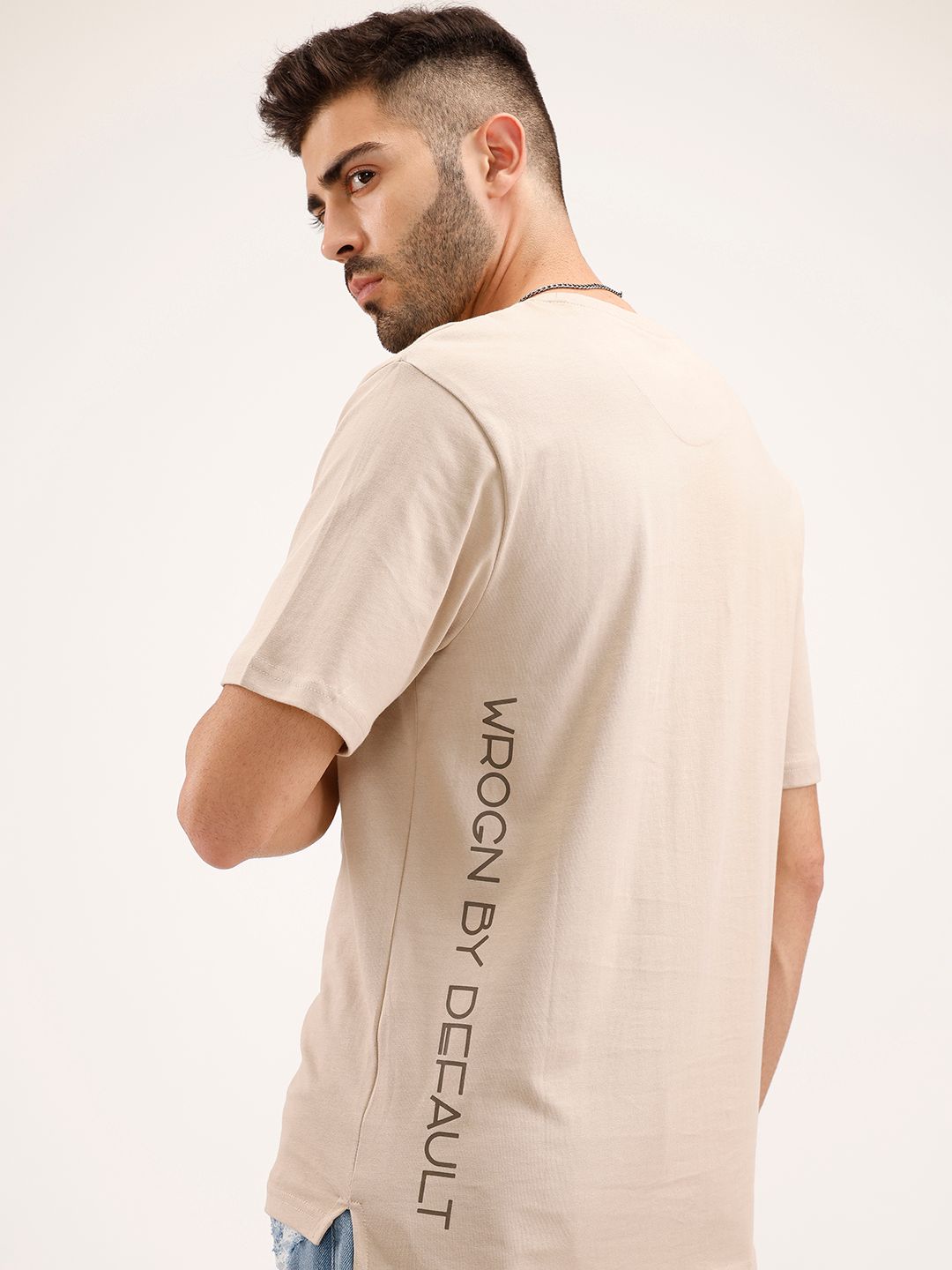 WROGN Typography Printed Drop-Shoulder Sleeves Pure Cotton Relaxed Fit T-shirt